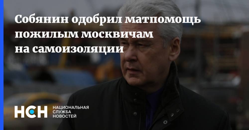 Собянин одобрил матпомощь пожилым москвичам на самоизоляции