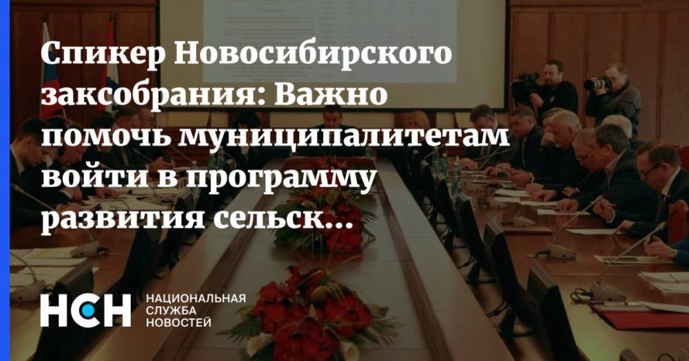 Спикер Новосибирского заксобрания: Важно помочь муниципалитетам войти в программу развития сельских территорий
