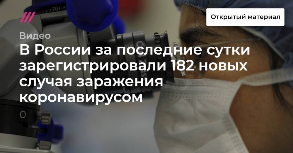 В России за последние сутки зарегистрировали 182 новых случая заражения коронавирусом