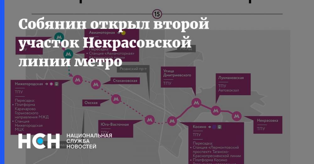 Собянин открыл второй участок Некрасовской линии метро
