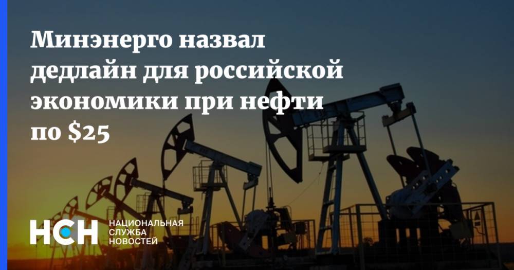 Минэнерго назвал дедлайн для российской экономики при нефти по $25