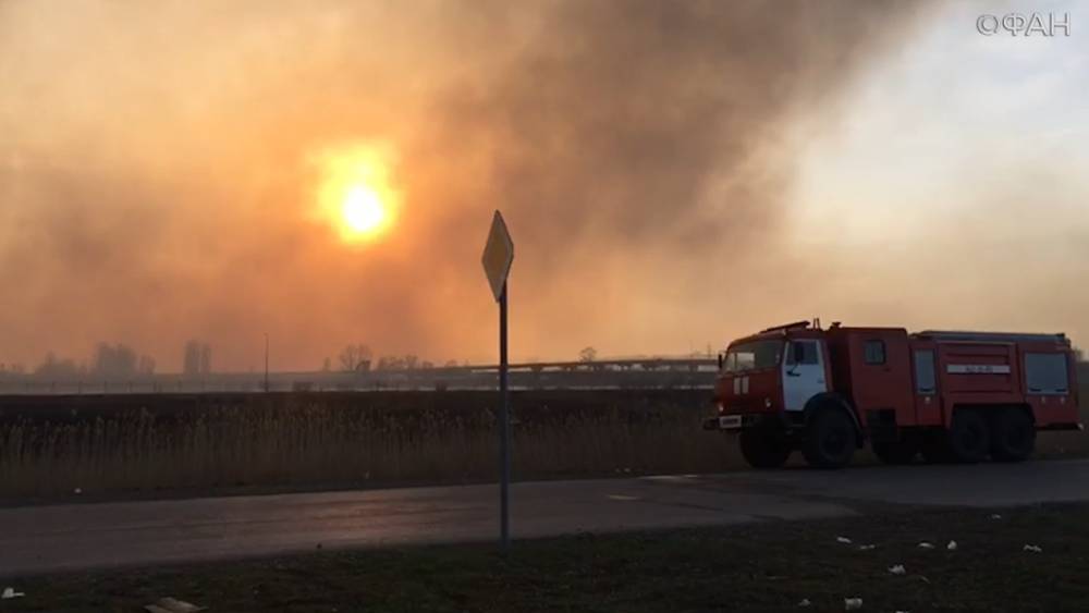 Появилось видео крупного природного пожара в Ростове-на-Дону