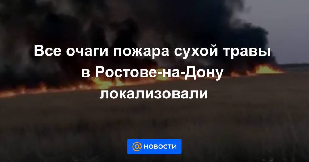 Все очаги пожара сухой травы в Ростове-на-Дону локализовали