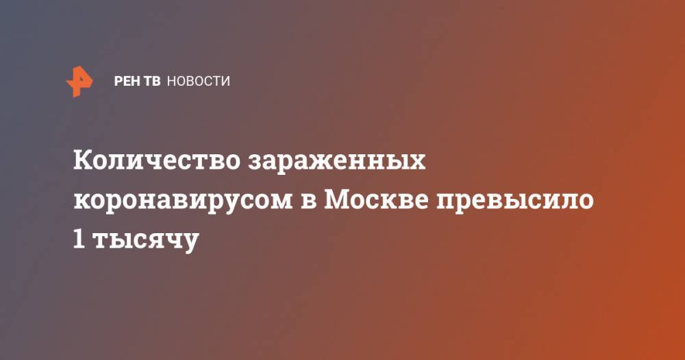 Количество зараженных коронавирусом в Москве превысило 1 тысячу