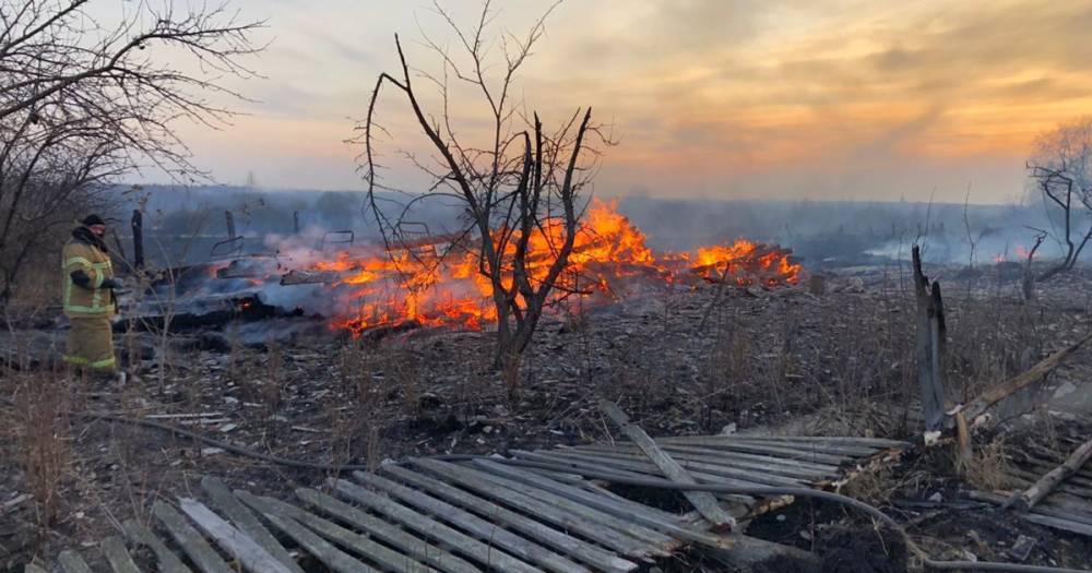 Пламя охватило пять сельских домов из-за горящей травы в Мордовии