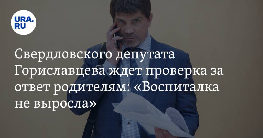 Свердловского депутата Гориславцева ждет проверка за ответ родителям: «Воспиталка не выросла»