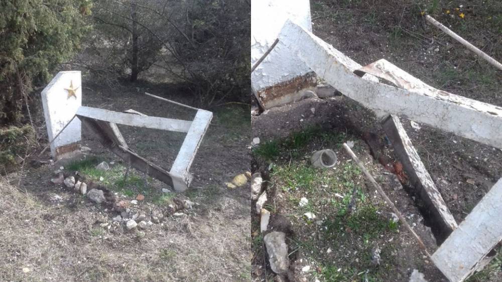 Вандалы разгромили могилу Неизвестного солдата под Севастополем