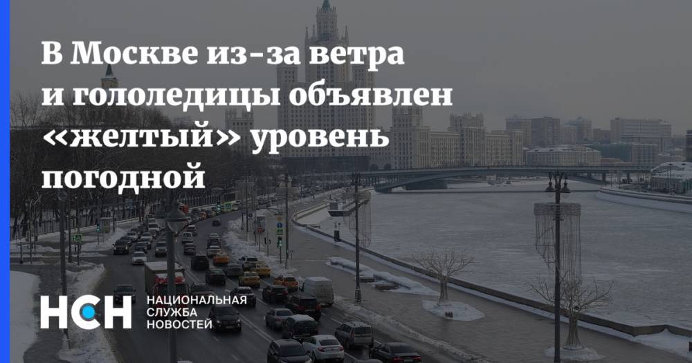 В Москве из-за ветра и гололедицы объявлен «желтый» уровень погодной
