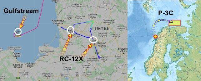 Самолеты-шпионы США окружили сегодня границы России
