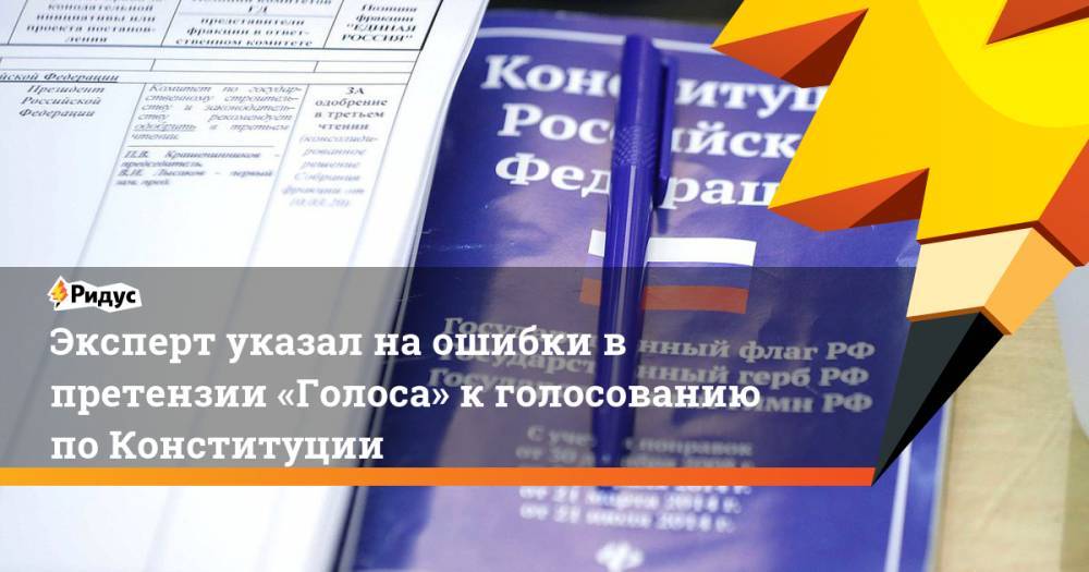 Эксперт указал на ошибки в претензии «Голоса» к голосованию по Конституции