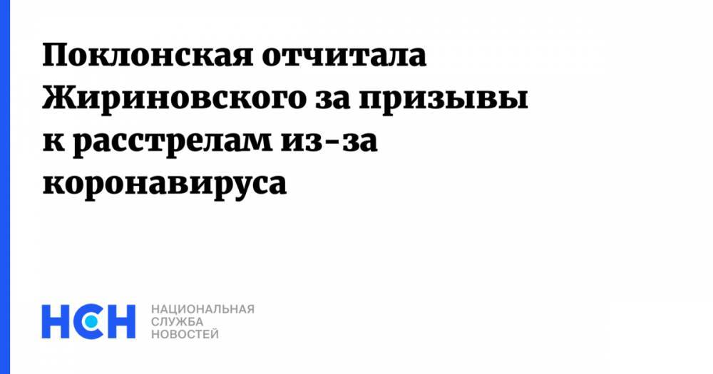 Поклонская отчитала Жириновского за призывы к расстрелам из-за коронавируса