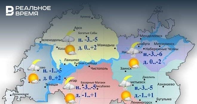 Сегодня в Татарстане ожидается облачная погода и до +2 градусов