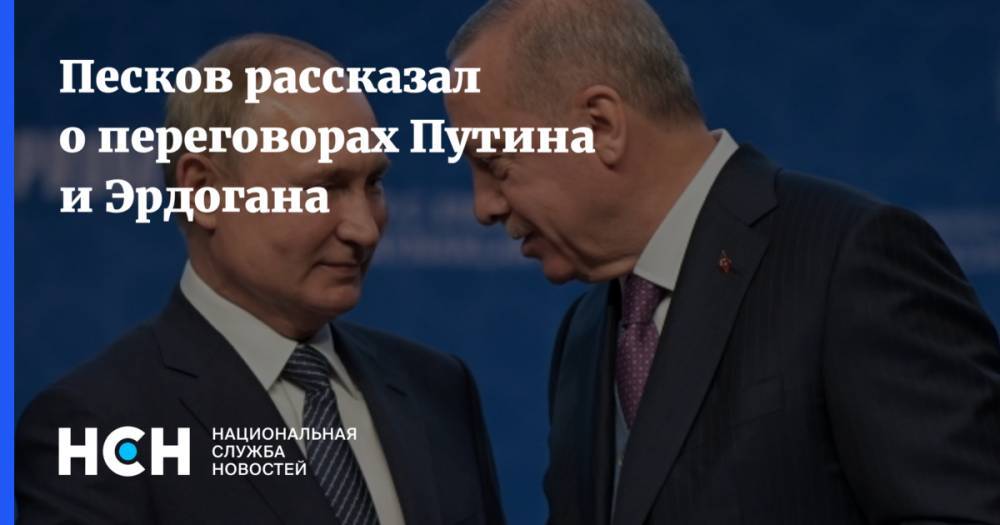 Песков рассказал о переговорах Путина и Эрдогана