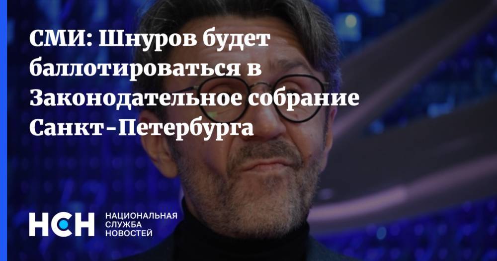 СМИ: Шнуров будет баллотироваться в Законодательное собрание Санкт-Петербурга
