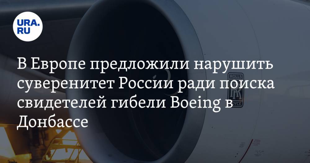 В Европе предложили нарушить суверенитет России ради поиска свидетелей гибели Boeing в Донбассе