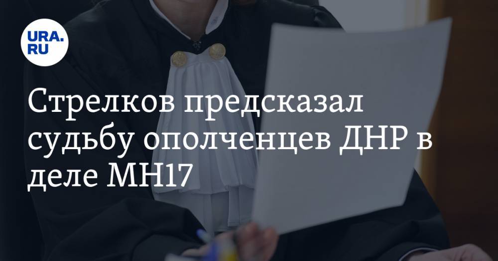 Стрелков предсказал судьбу ополченцев ДНР в деле MH17