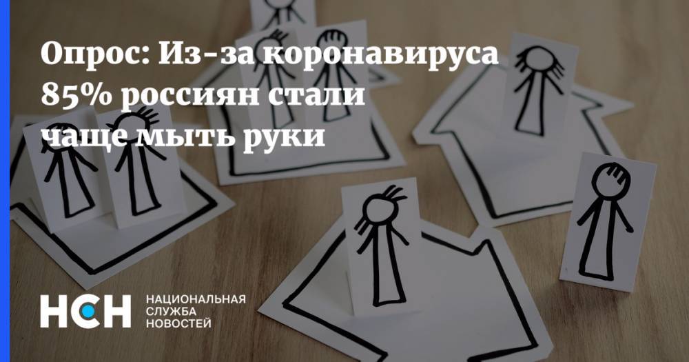 Опрос: Из-за коронавируса 85% россиян стали чаще мыть руки