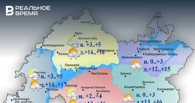 Сегодня в Татарстане ожидается сильный ветер и до +17 градусов