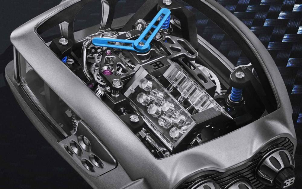 Bugatti выпустил часы с крошечным двигателем W16 внутри — он работает
