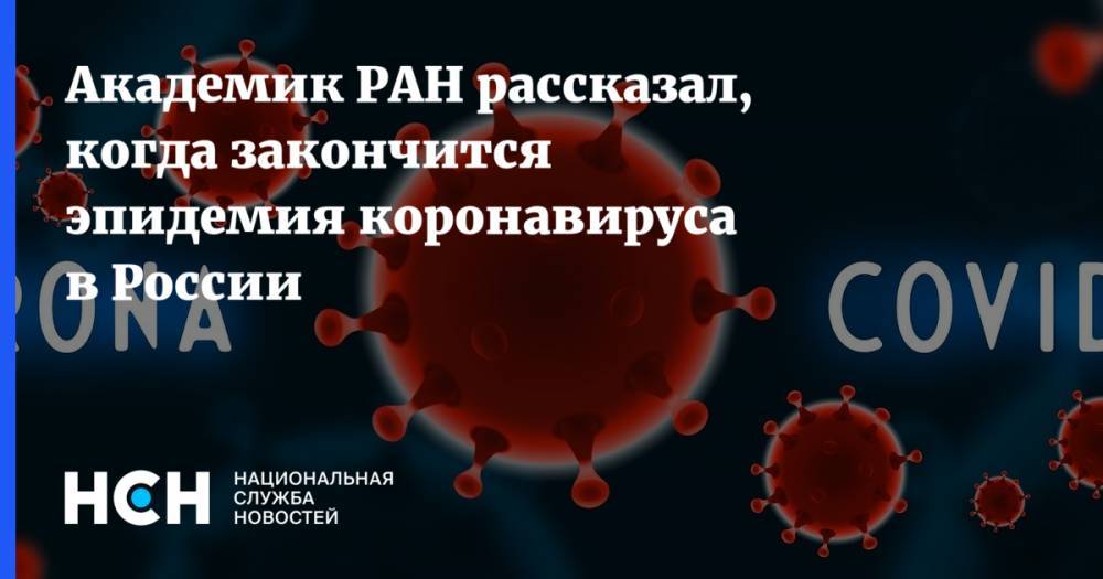 Академик РАН рассказал, когда закончится эпидемия коронавируса в России
