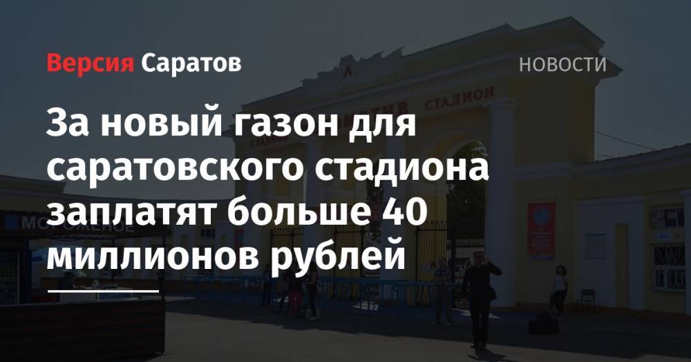 За новый газон для саратовского стадиона заплатят больше 40 миллионов рублей