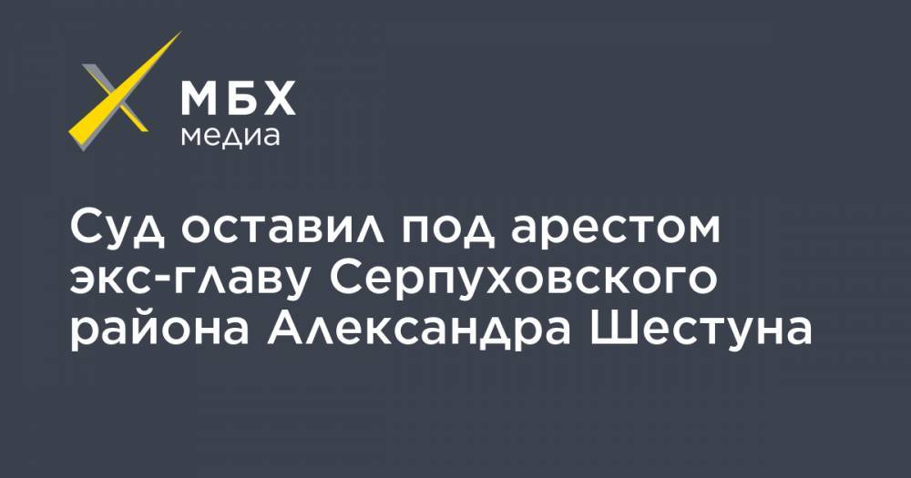 Суд оставил под арестом экс-главу Серпуховского района Александра Шестуна