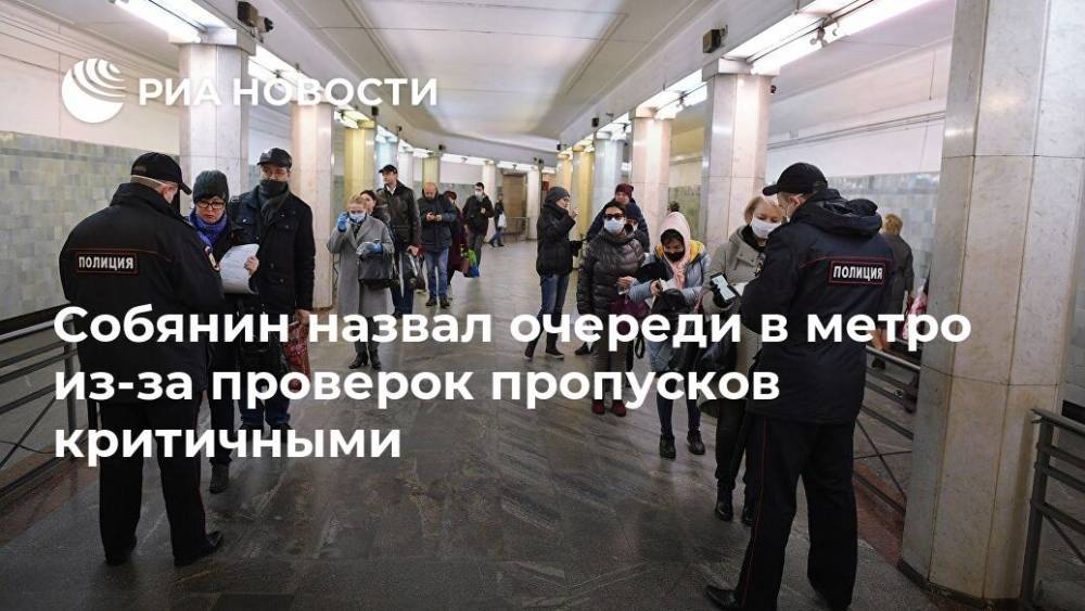 Собянин назвал очереди в метро из-за проверок пропусков критичными