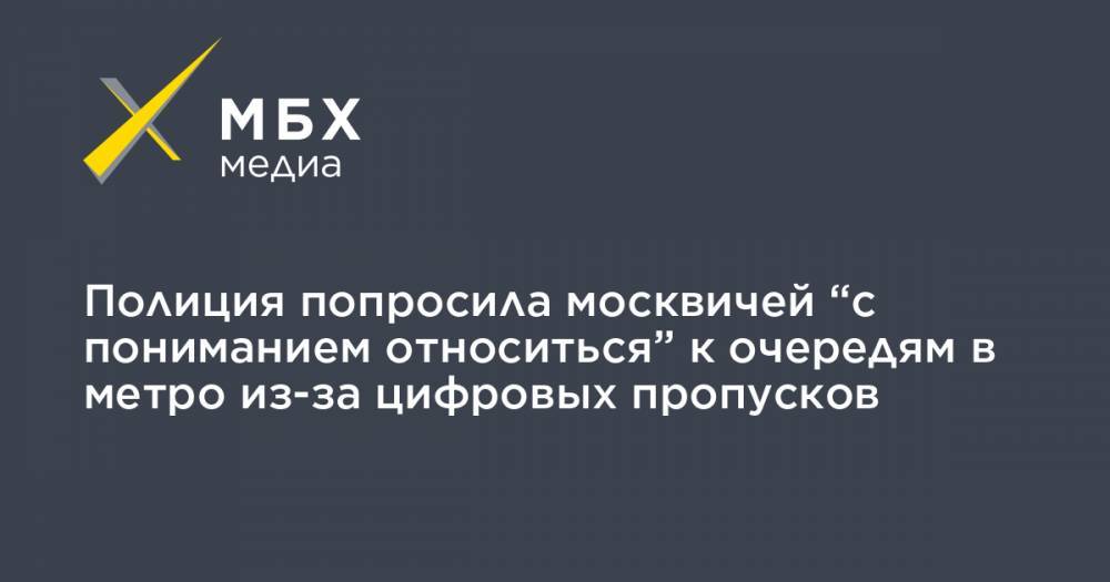 Полиция попросила москвичей “с пониманием относиться” к очередям в метро из-за цифровых пропусков