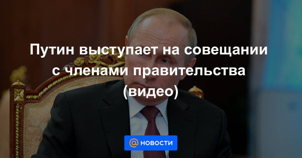 Путин выступает на совещании с членами правительства (видео)