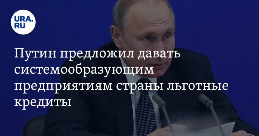 Путин предложил давать системообразующим предприятиям страны льготные кредиты