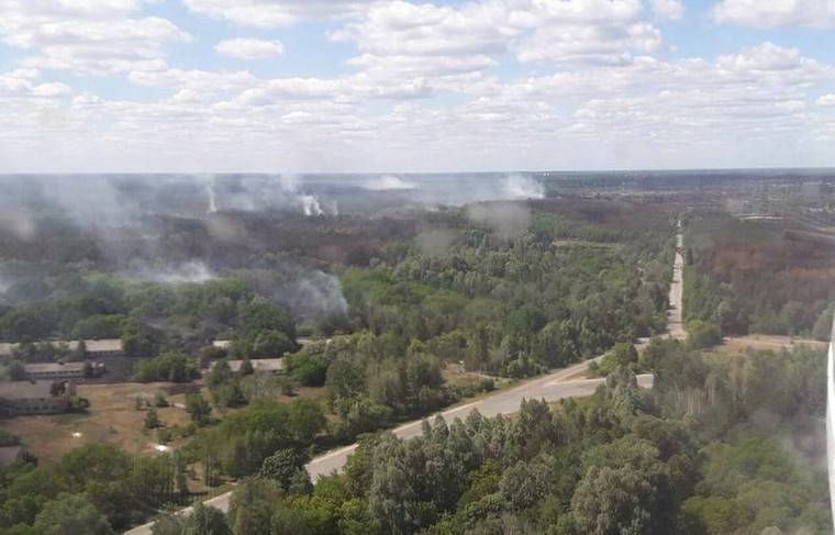 Травяной настил тлеет в Чернобыльской зоне отчуждения - news.ru - Украина