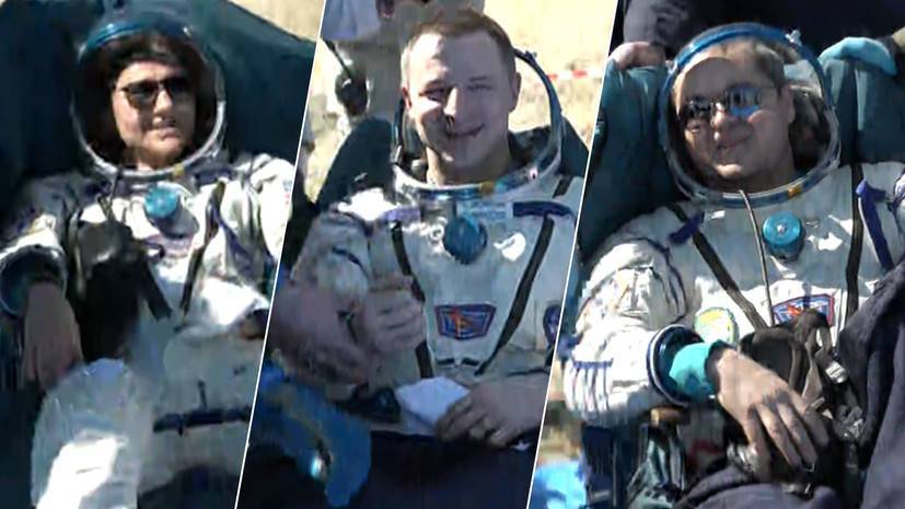 Экипаж корабля «Союз МС-15» приземлился в Казахстане — видео