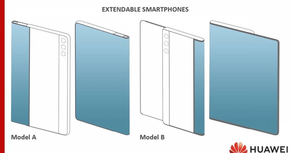 Huawei запатентовала два смартфона с выдвижным дисплеем