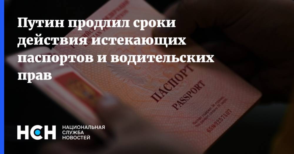 Путин продлил сроки действия истекающих паспортов и водительских прав