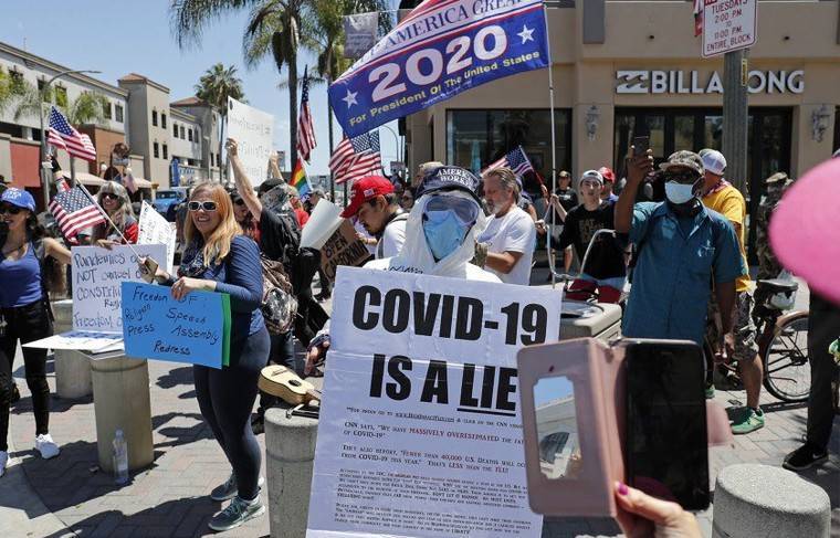 LA Times: протестующие в США сравнили приказы о самоизоляции с тиранией
