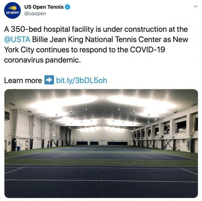 Теннисные корты US Open превратятся в больницу под открытым небом