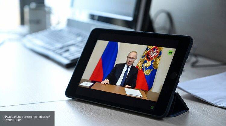 Обращение Путина к нации из-за ситуации с коронавирусом началось в онлайн-режиме