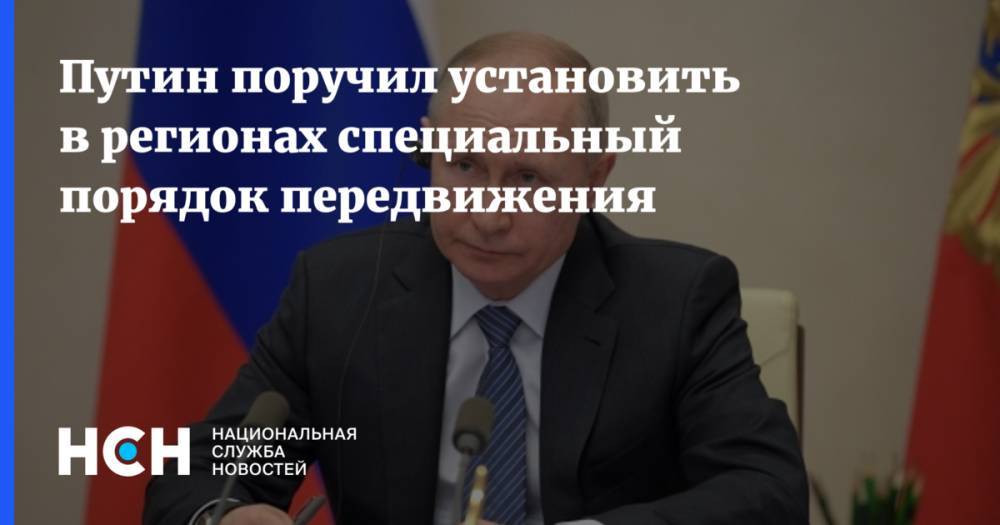 Путин поручил установить в регионах специальный порядок передвижения
