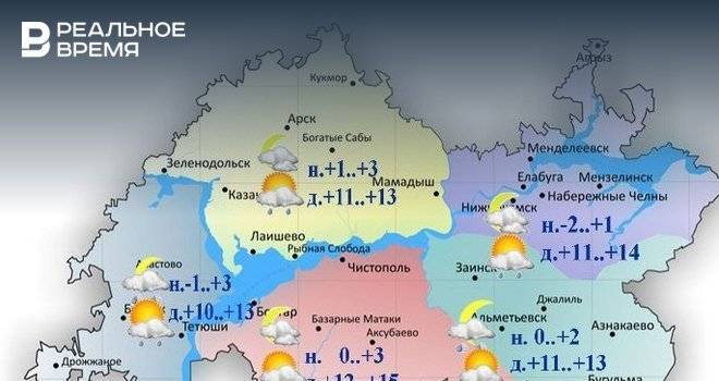 Сегодня в Татарстане ожидается небольшой дождь и до +15 градусов