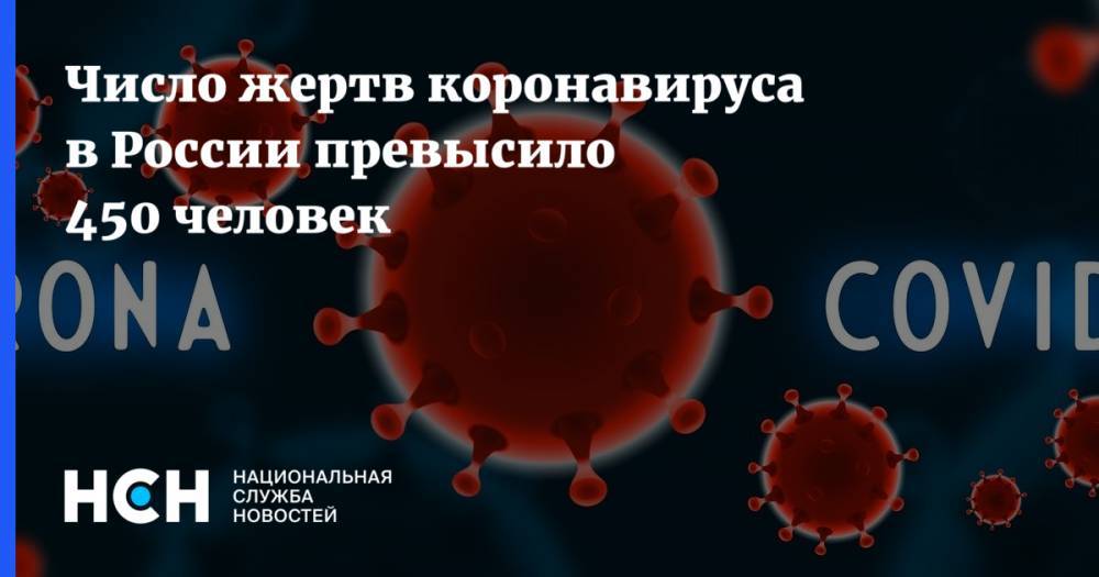 Число жертв коронавируса в России превысило 450 человек