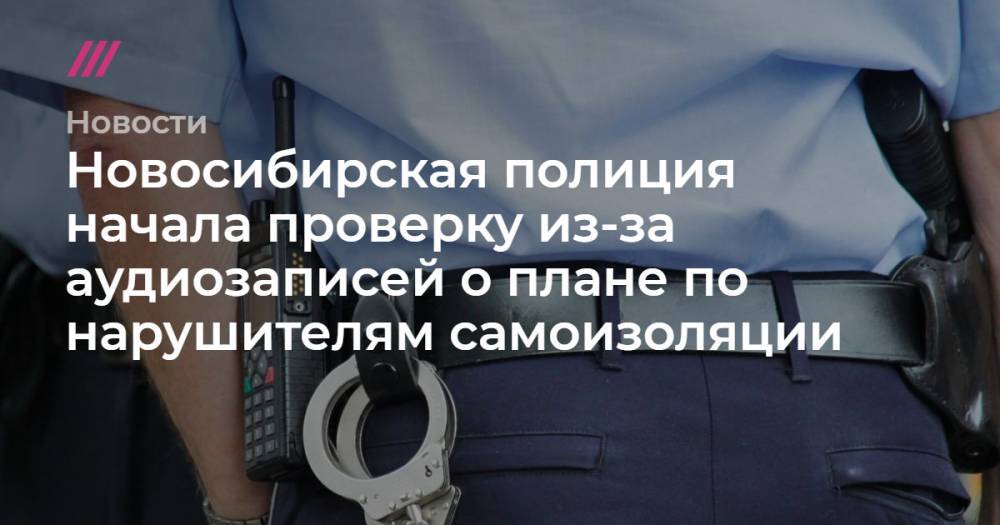 Новосибирская полиция начала проверку из-за аудиозаписей о плане по нарушителям самоизоляции