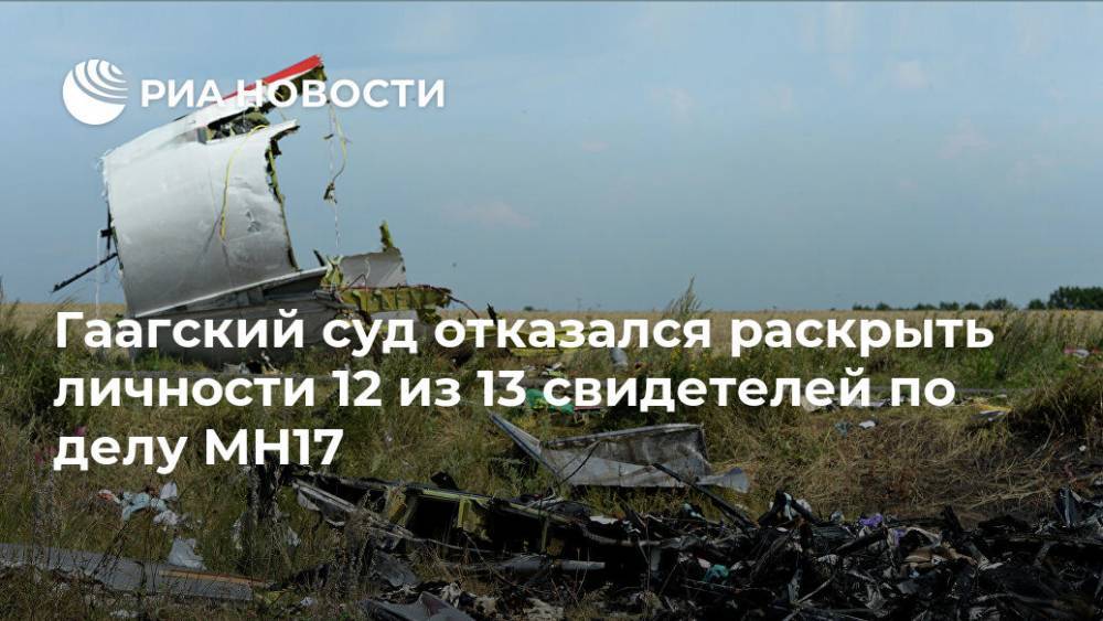 Гаагский суд отказался раскрыть личности 12 из 13 свидетелей по делу MH17