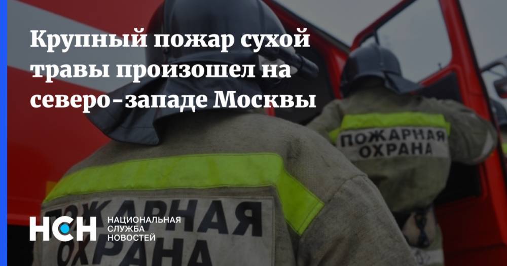 Крупный пожар сухой травы произошел на северо-западе Москвы