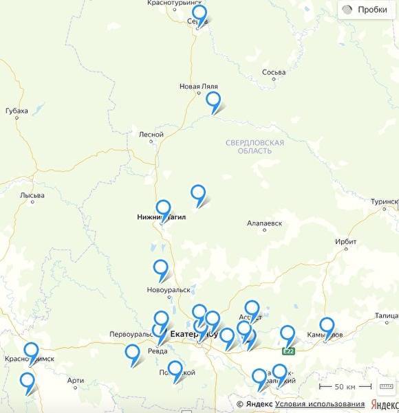 В Свердловской области коронавирус нашли уже в четверти муниципалитетов. Карта