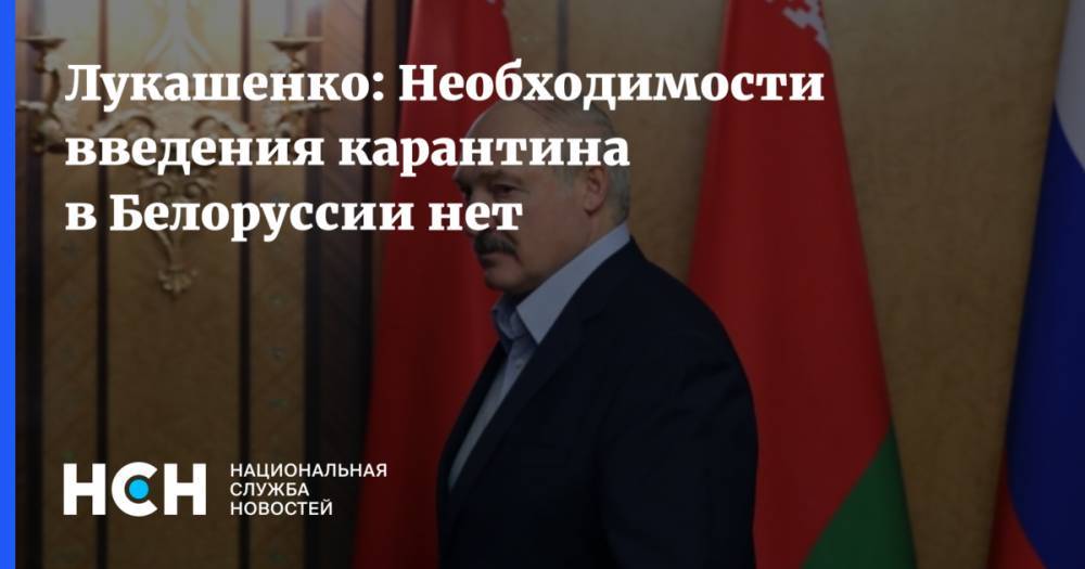 Лукашенко: Необходимости введения карантина в Белоруссии нет