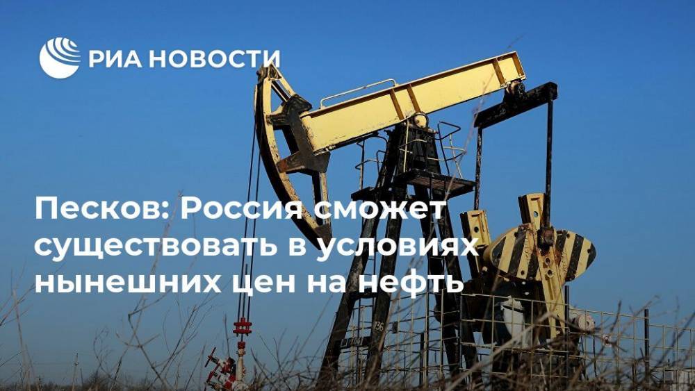 Песков: Россия сможет существовать в условиях нынешних цен на нефть