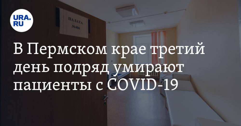 В Пермском крае третий день подряд умирают пациенты с COVID-19
