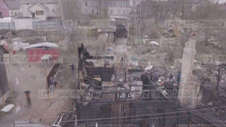 Коптер снял жуткие последствия пожара под Петербургом, где погибли шесть детей