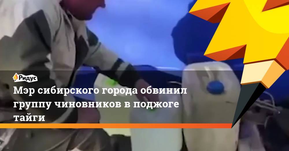 Мэр сибирского города обвинил группу чиновников в поджоге тайги