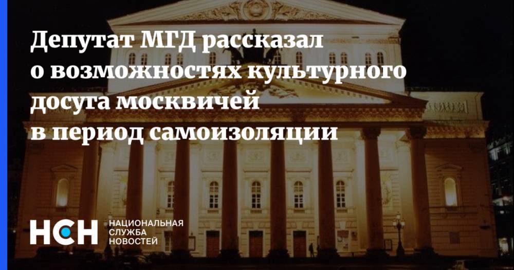 Депутат МГД рассказал о возможностях культурного досуга москвичей в период самоизоляции